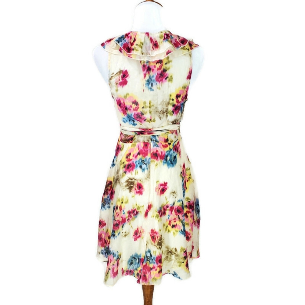 ARK & Co. 60% Silk Floral Feminine Real Wrap Dress in Small - Picture 6 of 15
